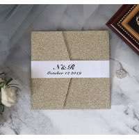 Square  Wedding Invitation Laser Cut Glitter Card Holiday Greeting Card